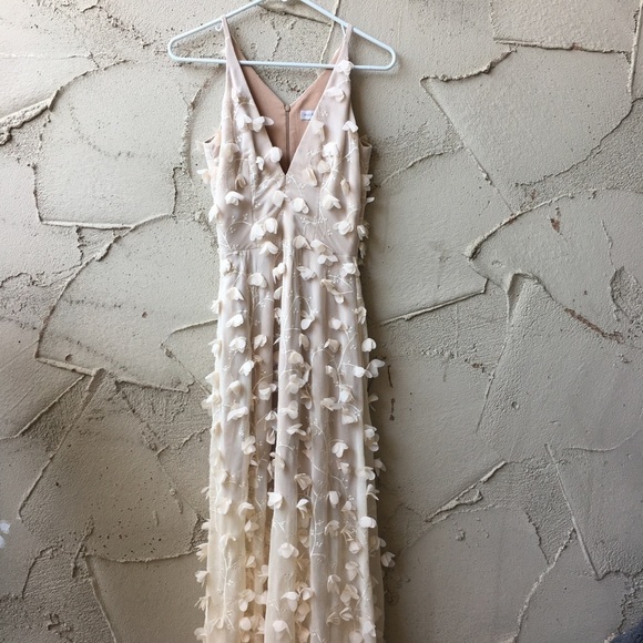 Dress The Population Appliqué Maxi Dress Gown in cream size S - Picture 9 of 16